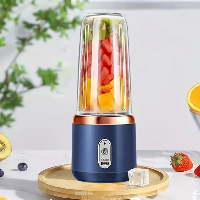 Ganesh store PJC-13 350 W Juicer Mixer Grinder(Multifunctional And Portable Rechargeable Battery Compact 6-Blade Mini Blender | 2 Jars | Blue)