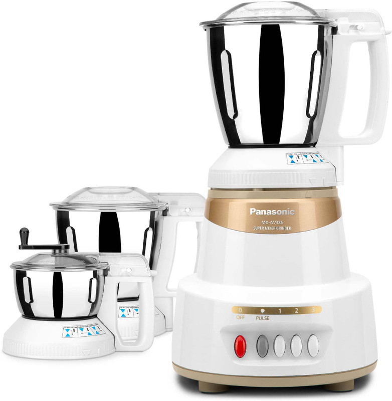 Panasonic mx ac 325 600 W Mixer Grinder(MARBLE GOLD | 3 Jars | Gold)