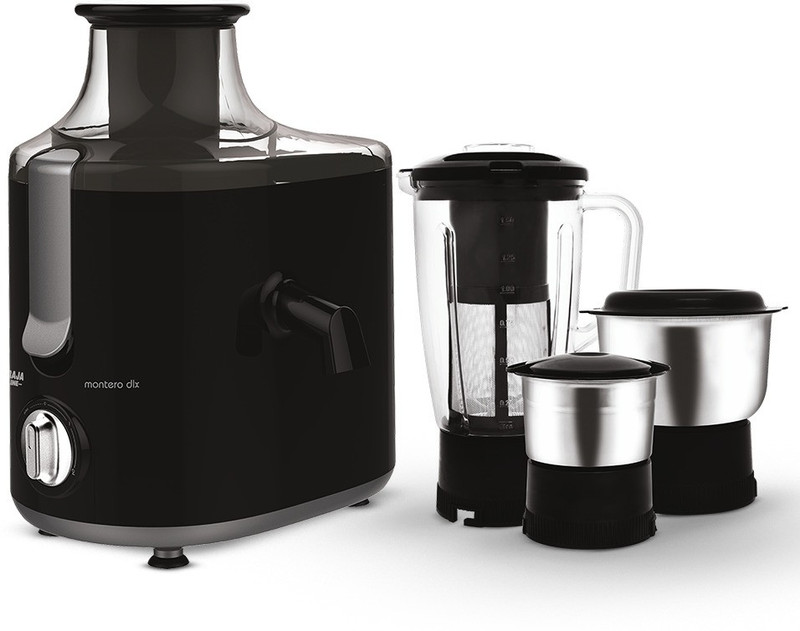 MAHARAJA WHITELINE Montero Dlx 550 W Juicer Mixer Grinder(JX1-159 | 3 Jars | Black)