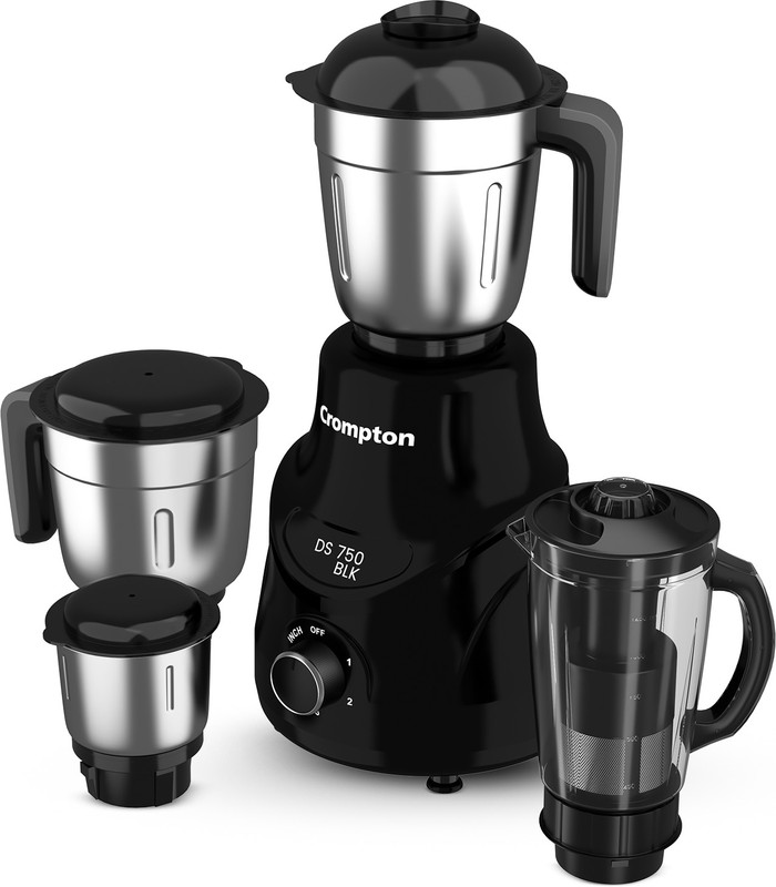 Crompton DS 750W BLK 4Jar 750 W Mixer Grinder(ACGM-DS750W4J BLK | 4 Jars | Black and Grey)