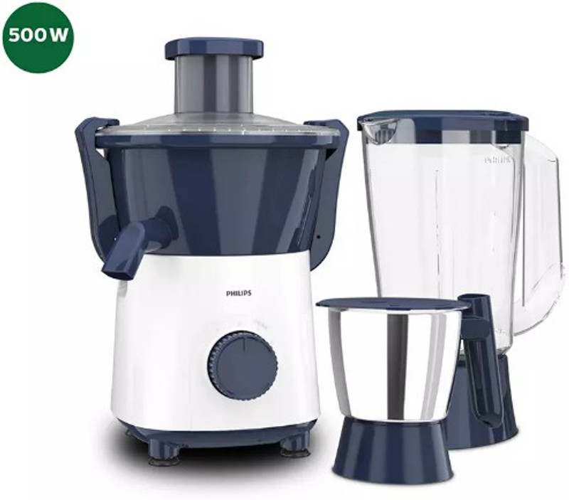 PHILIPS by PHILIPS ATON 500 W Juicer Mixer Grinder(HL7567/00 | 2 Jars | DEEP AZUR)