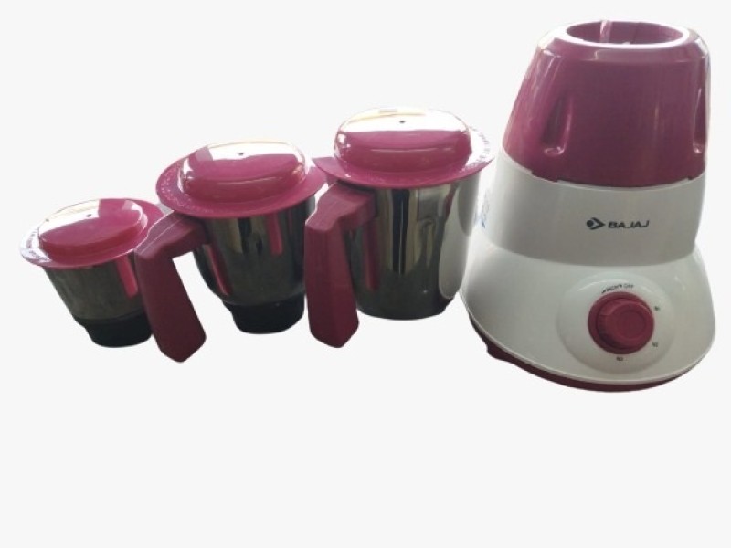BAJAJ 410557 gx series 750 Mixer Grinder (3 Jars, white and pink)
