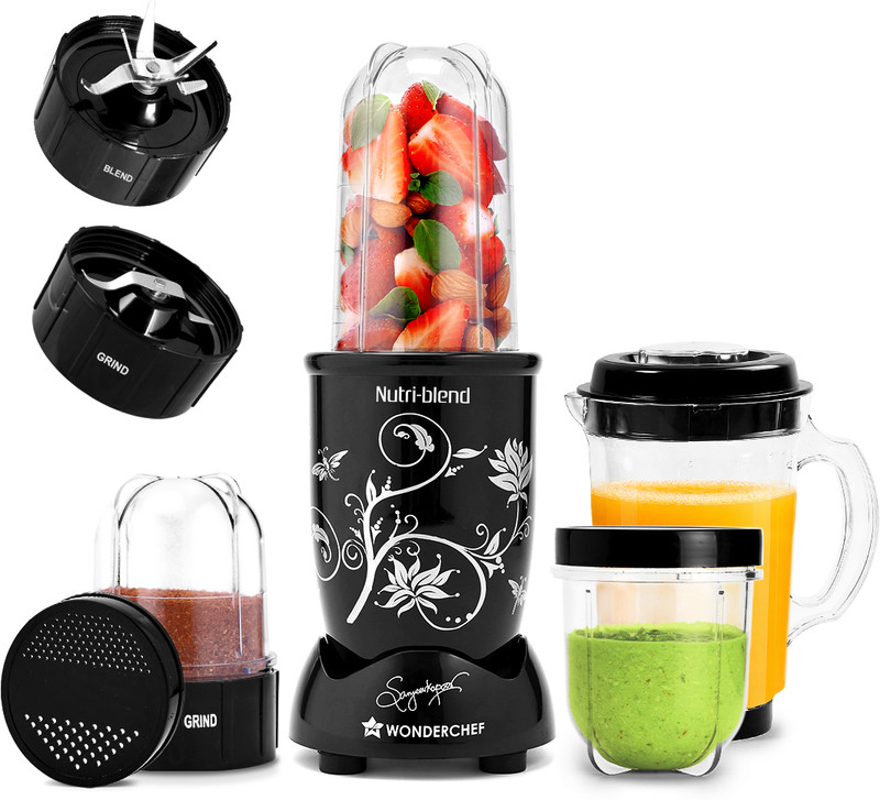 WONDERCHEF Nutri-Blend 500 W Juicer Mixer Grinder(Blender & Smoothie Maker | 4 Jars | Black)