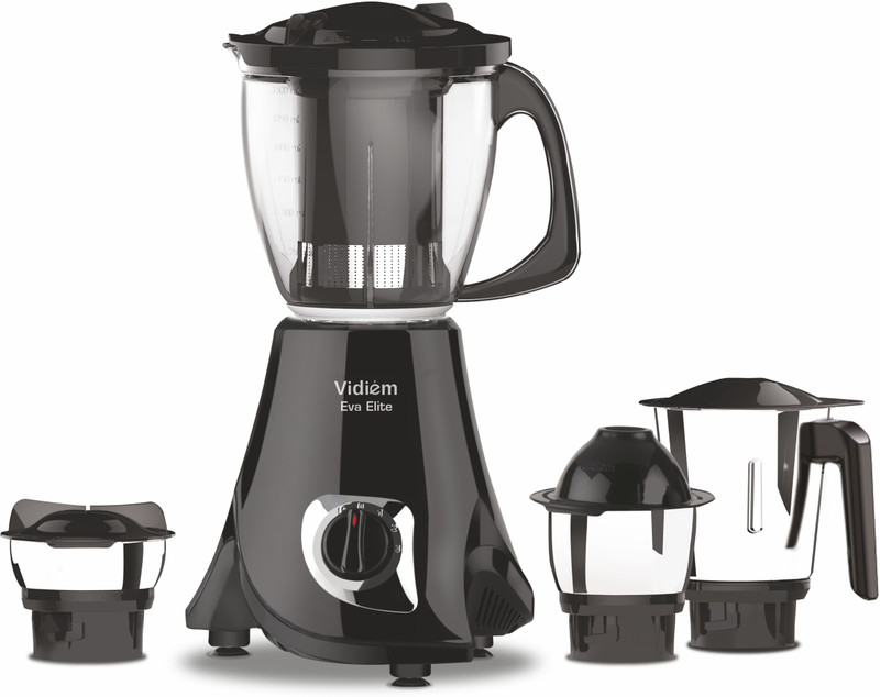Vidiem Elite 750 W Juicer Mixer Grinder(Eva Elite 750W ( ONL) | 4 Jars | Black)