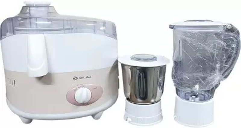BAJAJ Freshsip DLX 500 Juicer Mixer Grinder (2 Jars, White & Pink)