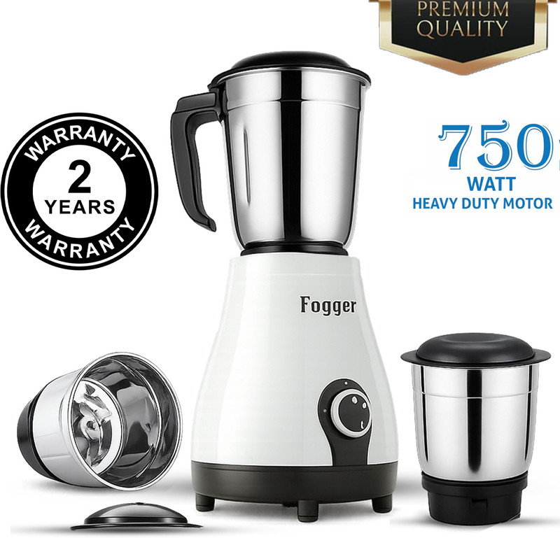 Fogger Super Fast 3 Stainless Jars 750 W Juicer Mixer Grinder(Super | 3 Jars | White)