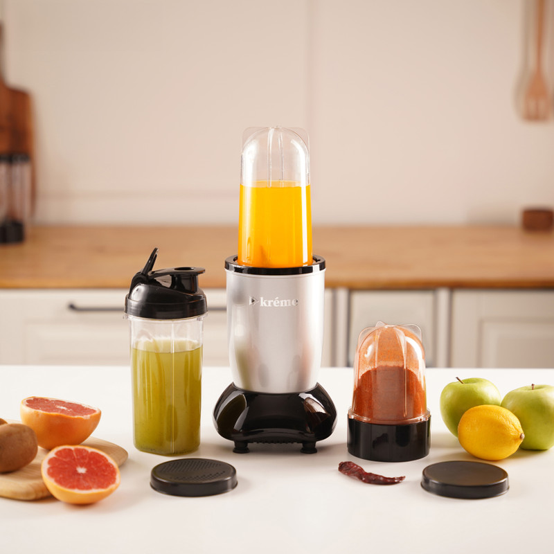 Kreme NUTRIBLEND 500 W Juicer Mixer Grinder(GH NB 3P SLVR | 3 Jars | Silver)