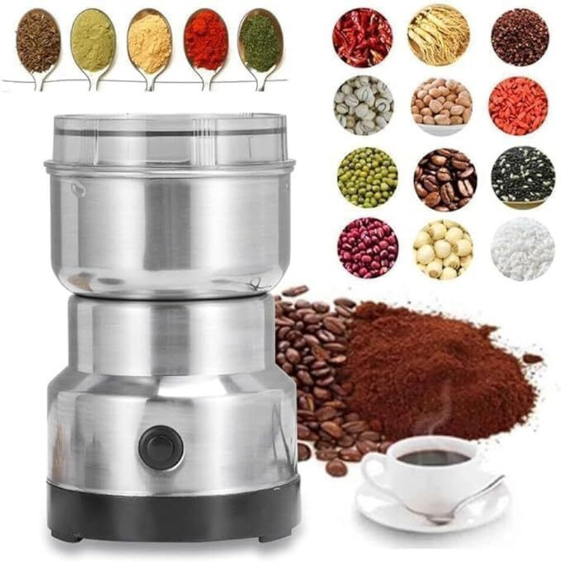 Bhavnath Nima Electric Coffee Grinder Stainless Steel Grinding for Beans, Spices, Cereals Hand Muller Grinder