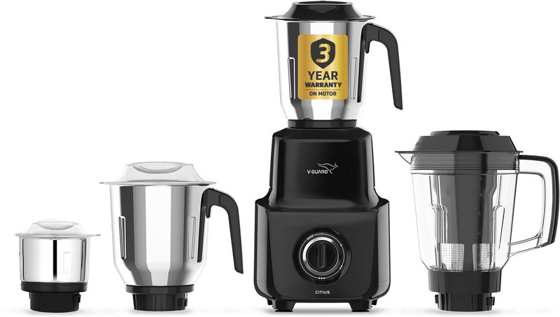 V-Guard Citius 750 W Juicer Mixer Grinder(Citius | 4 Jars | Cosmic Black)