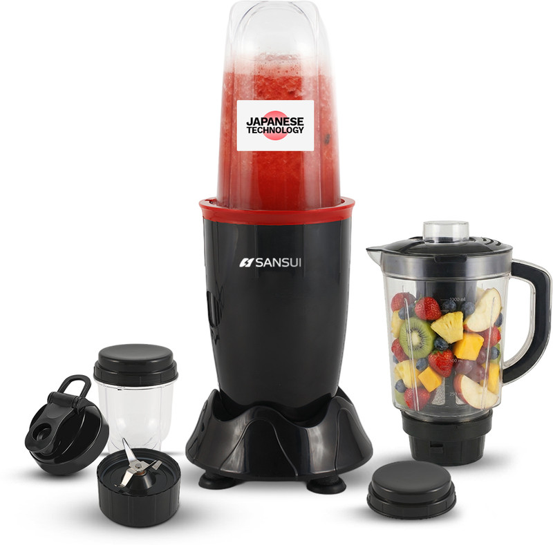 Sansui Plus 400 W Mixer Blender(MAX GRIND | 3 Jars | Black, Red)