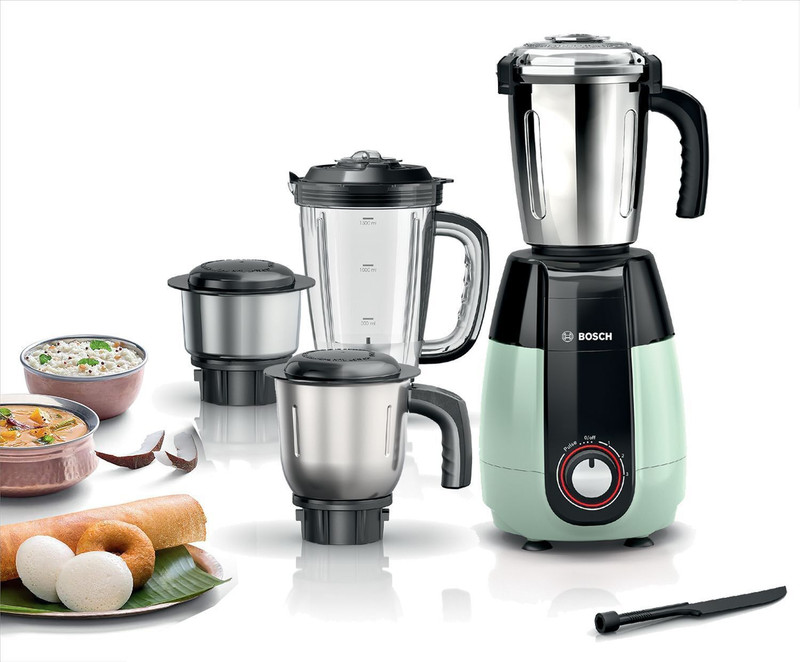 BOSCH TRUMIXX PRO 1000 W Mixer Grinder(MGM8842PIN | 4 Jars | Pista, Black)