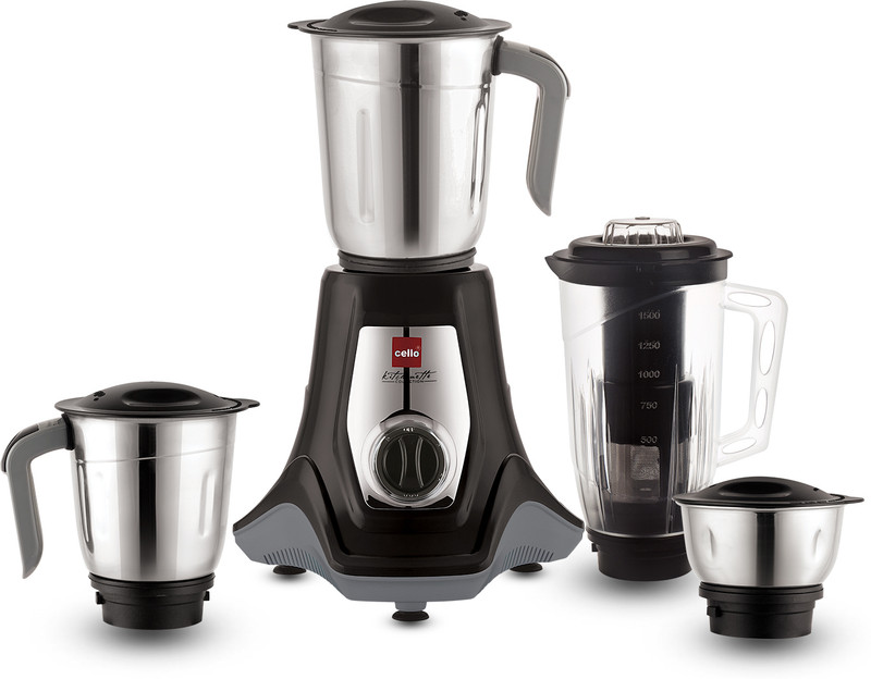 cello Hercules 750 W Juicer Mixer Grinder(Mixer | Easy to operate | Leak Proof Jars | 2 year Warranty | | 4 Jars | Black)
