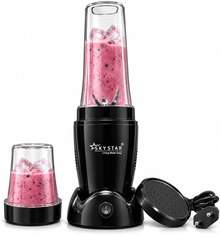 Skystar 2 Jar Black Bullet Nutri 750 W Juicer Mixer Grinder(Black Nutri | 2 Jars | Black)