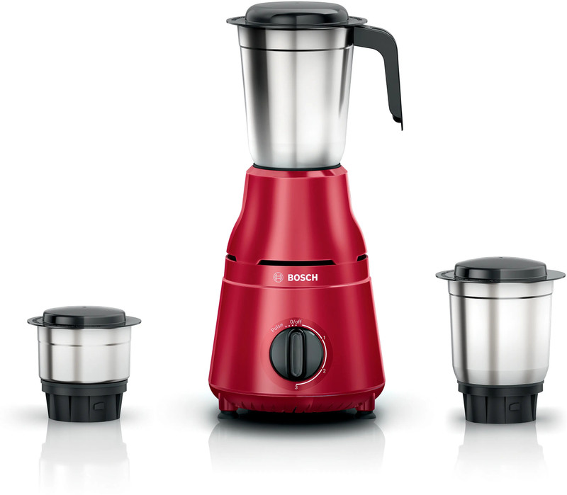 BOSCH TrueMixx shock-proof ABS body with 22000RPM - 500 W Mixer Grinder(MG2213C4RI | 3 Jars | Red)