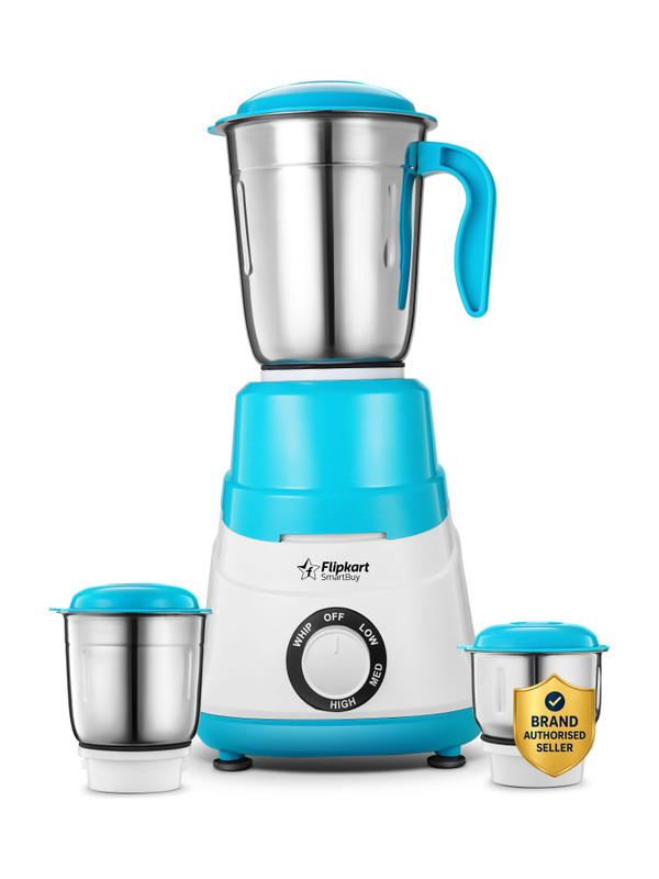 Flipkart SmartBuy Pento Blue 500 W Mixer Grinder(Pento | 3 Jars | Sky Blue)