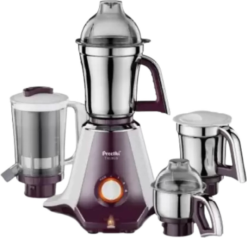 Preethi Taurus MG 217 WATT 750 Mixer Grinder (4 Jars, white and purple)