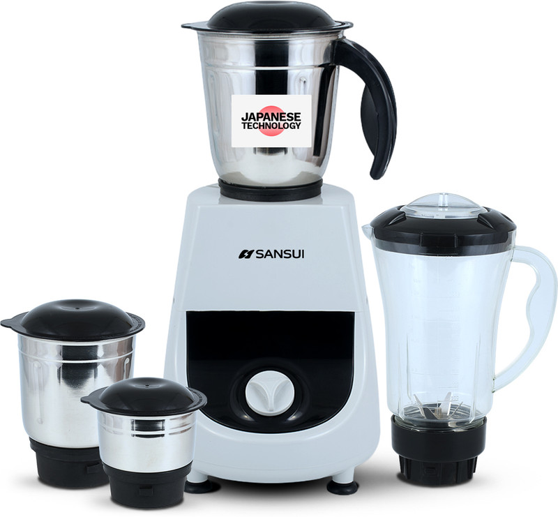 Sansui Plus 500 W Juicer Mixer Grinder(Allure Plus | 3 Jars | Black, Blue)