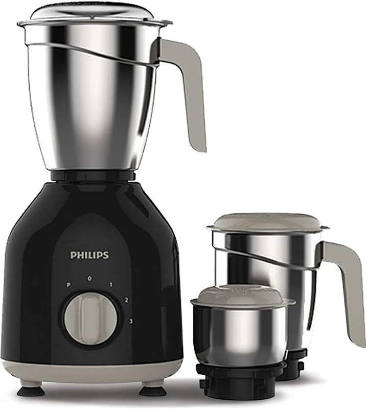 PHILIPS by Phlips Daily Collection 750 W Mixer Grinder(HL7756/01 | 3 Jars | Black)