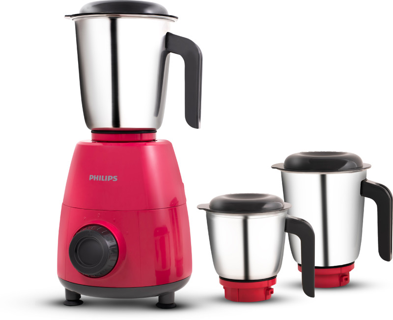 PHILIPS Daily Collection 500 W Mixer Grinder(HL7505/05 | 3 Jars | Red, Black)
