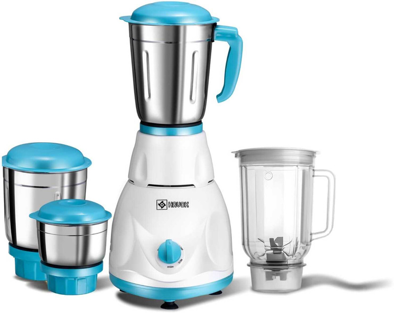 Havok 750 Watt Juicer Mixer Grinder with 4 Jars 750 W Juicer Mixer Grinder(Blue_Mixer_4Jar | 4 Jars | Blue)