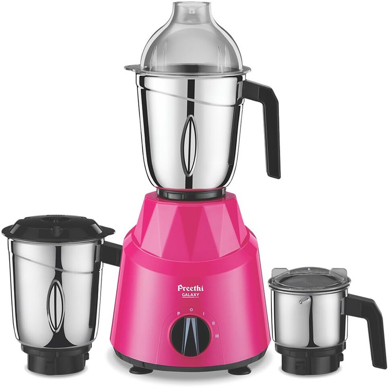 Preethi Galaxy 750 W Mixer Grinder(Galaxy MG 225 | 3 Jars | Pink)