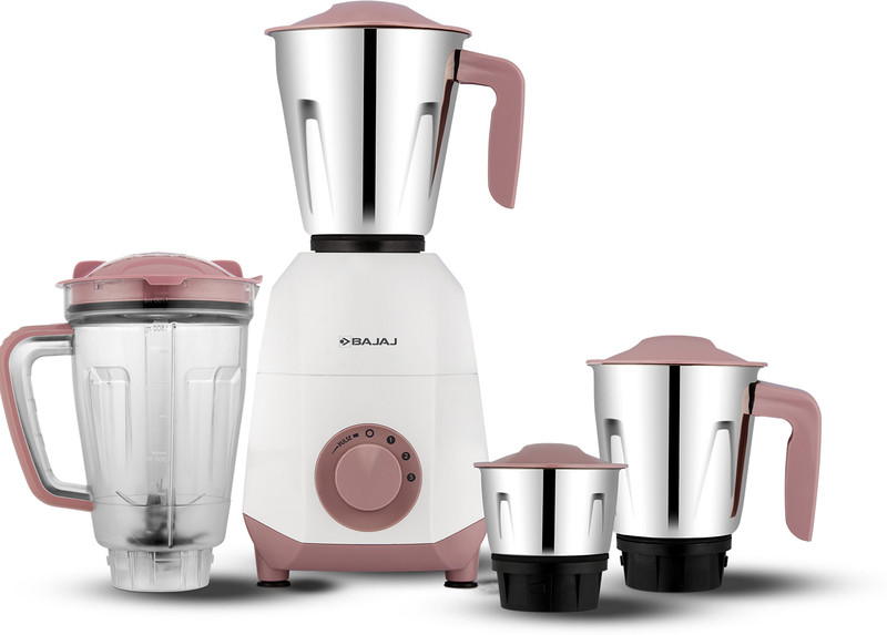 BAJAJ Ninja Series GX75 750 W Juicer Mixer Grinder(410644 | 4 Jars | White/Lilac)
