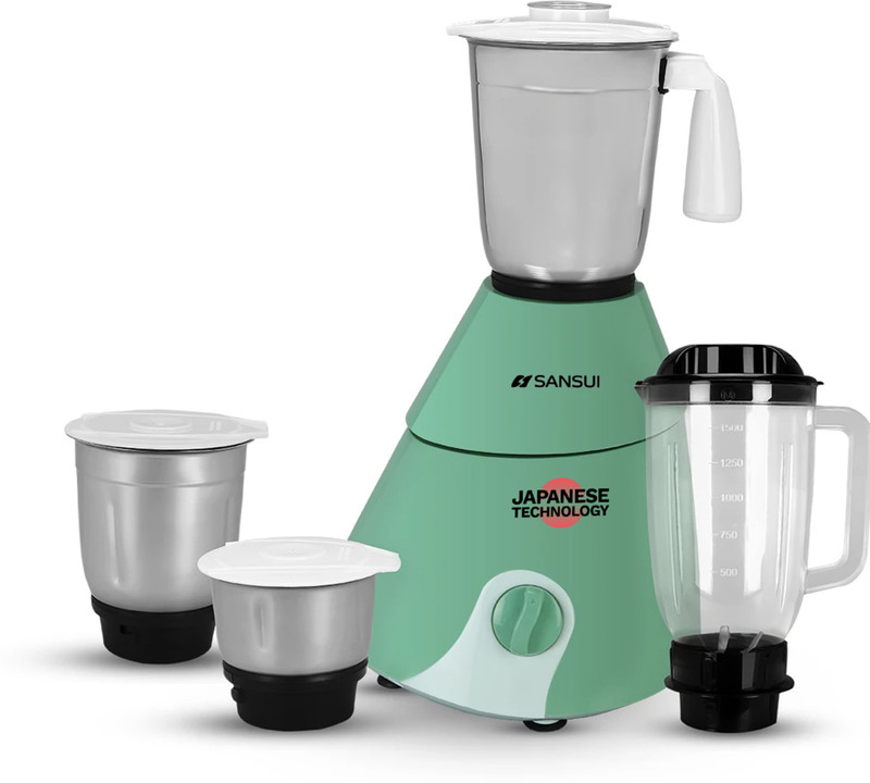 Sansui Plus 750 W Juicer Mixer Grinder(Allure | 4 Jars | Green)