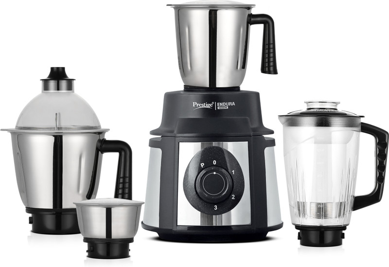 Prestige Endura 1000 W Juicer Mixer Grinder(mixer | 4 Jars | Black, Silver)