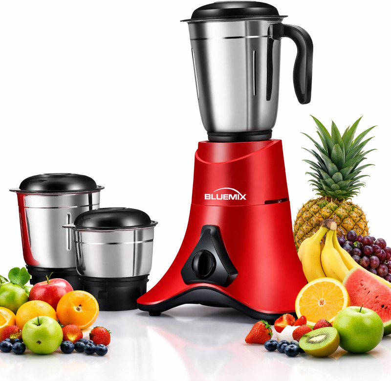 Bluemix Smart 750 W Mixer Grinder(Trio 4Jar with High Performance Motor | 4 Jars | Red)