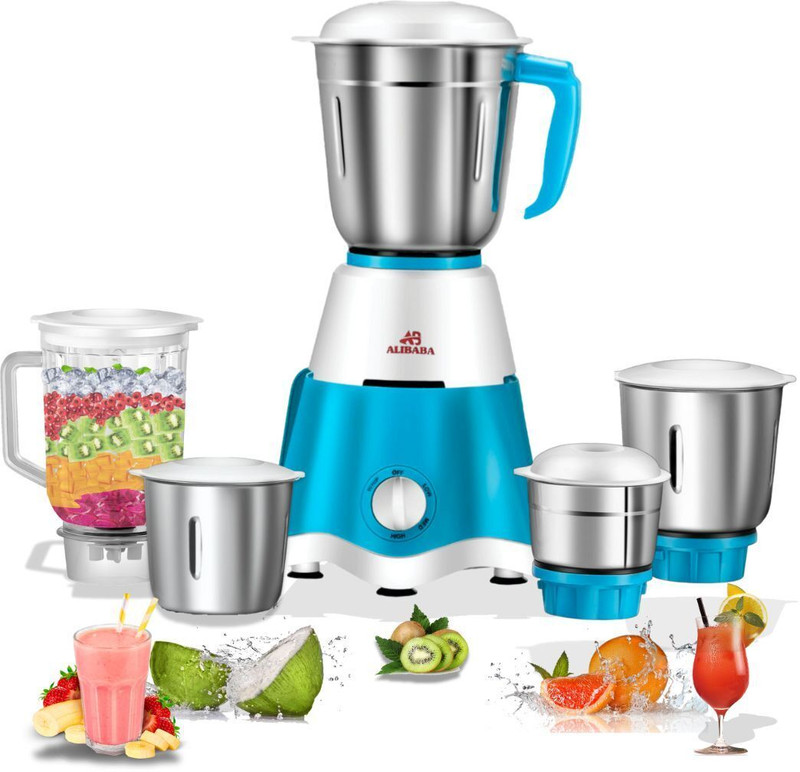Alibaba Super Smart 5 Jar 700 W Mixer Grinder(Supreme | 5 Jars | White & Blue)