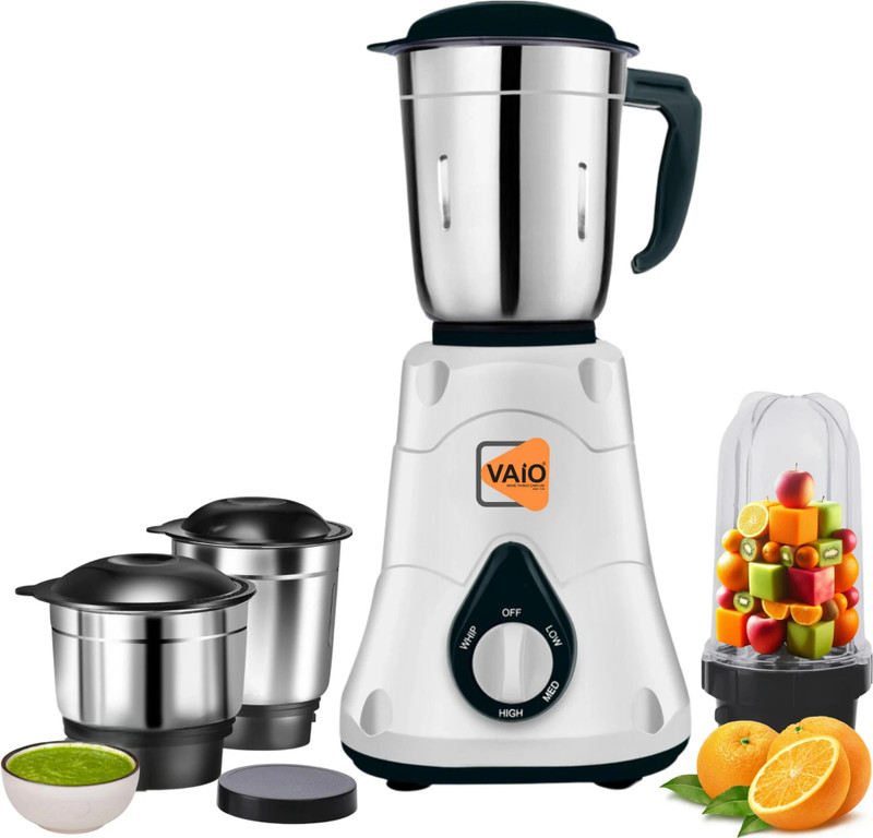 Vaio Premium Stylish 750 W Mixer Grinder(Premium Stylish 750 W Juicer Mixer Grinder | 4 Jars | White)