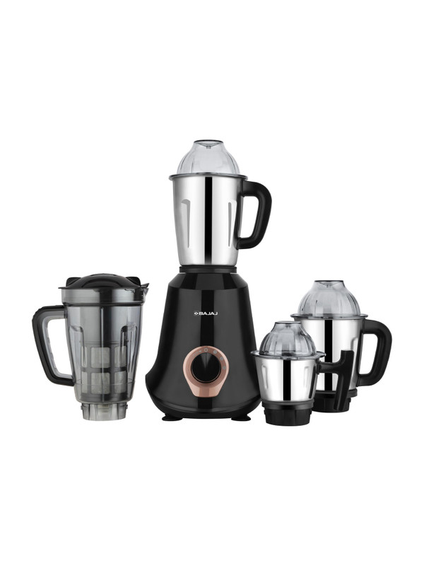 BAJAJ Military 1000 W Mixer Grinder(MILITARY SERIES Glamore 4 JAR 1000W JET BLACK (410626) | 4 Jars | Black)
