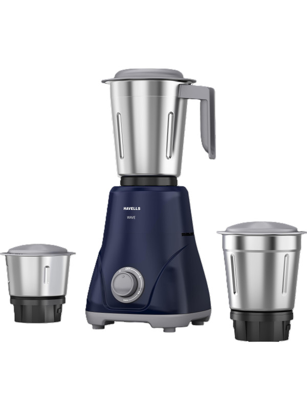HAVELLS Wave 500 W Mixer Grinder(GHFMGFWB050 | 3 Jars | Blue)