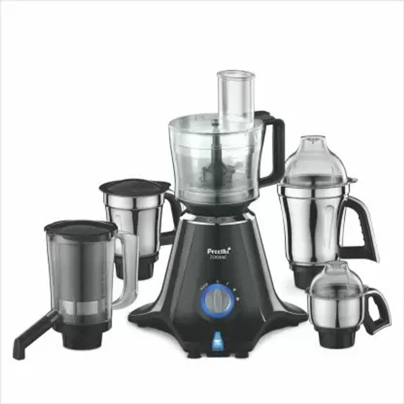 Preethi MG-218 Zodiac Juicer Mixer Grinder 750 Mixer Grinder (5 Jars, Black/Light Grey)