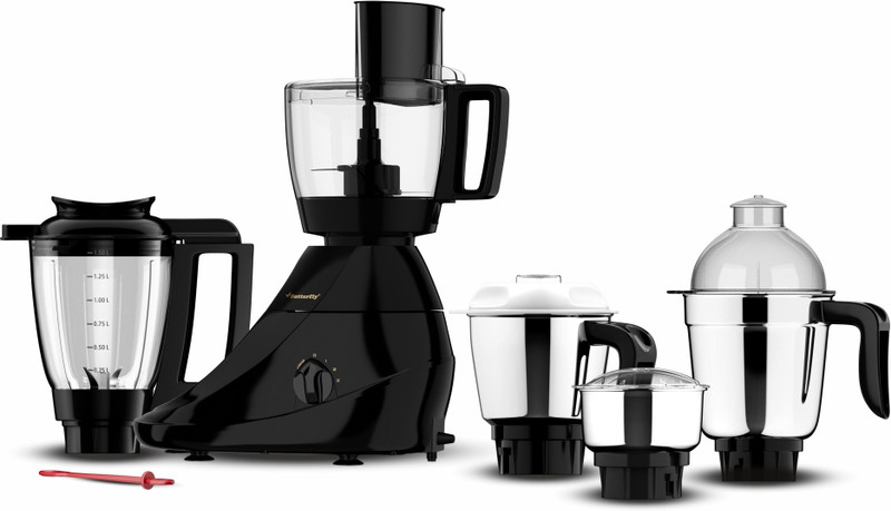 Butterfly Rapid Food Processor 750 W Juicer Mixer Grinder(MAGIC / MAGIC 5 JAR | 5 Jars | Atta Kneading, Veggie Chopping Features and India's First cool touch Chutney Jar with Air-Gap Cooling | Black)