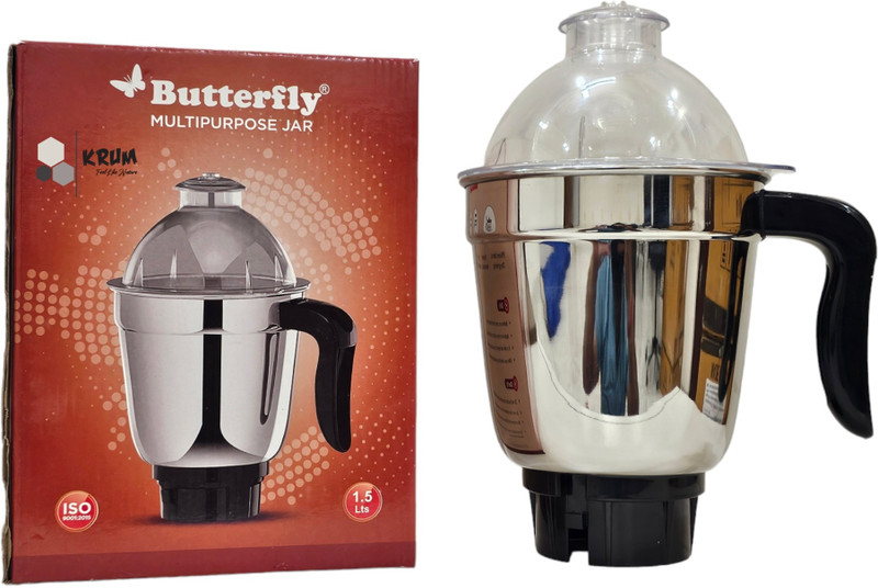 KRUM Butterfly Multipurpose Stainless Steel Jar Mixer Juicer Jar(1.5 L)