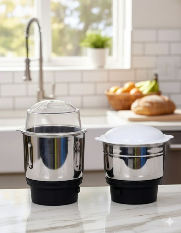 owo kitchen Fit on 2 Lock & 4 Teeth Coupler Mixer Juicer Jar Mixer Juicer Jar(500 ml)