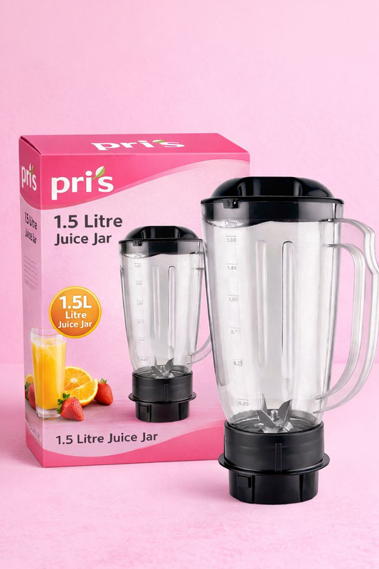 Pri s Heavy-Duty 1.5L Plastic Juicer Jar for Mixer Grinder – Clear Body Mixer Juicer Jar(1.5 L)