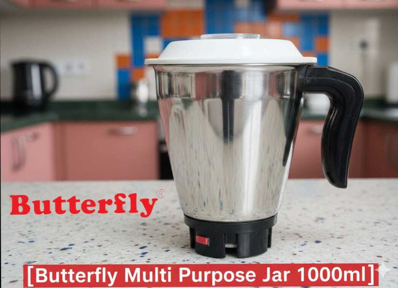 Butterfly Multi Purpose / Stainless Steel Mixer Grinder Medium Chutney Jar Mixer Juicer Jar(1000 ml)