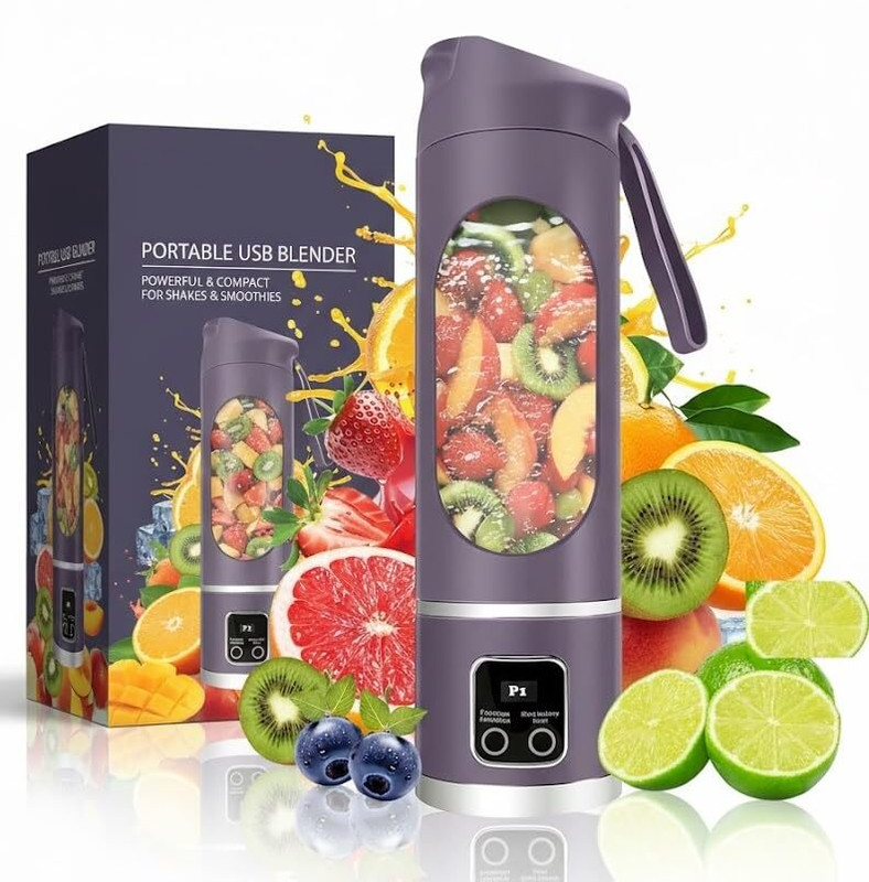 MOKSHARTH Portable Blender Electric Juicer USB Rechargeable Personal Smoothie Maker Mixer Juicer Jar(500 ml)