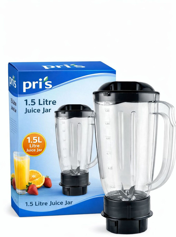 Pri s Premium 1.5 Liter Transparent Mixer Juicer Jar – Strong Plastic Build Mixer Juicer Jar(1.5 L)