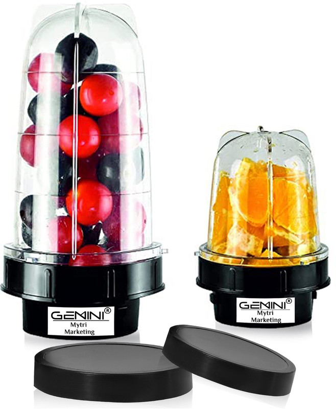 Gemini Bullet Jar for Mixer Grinder Set of 2 (530 ML,350 ML) ABS Transparent JarM17 Mixer Juicer Jar(880 ml)