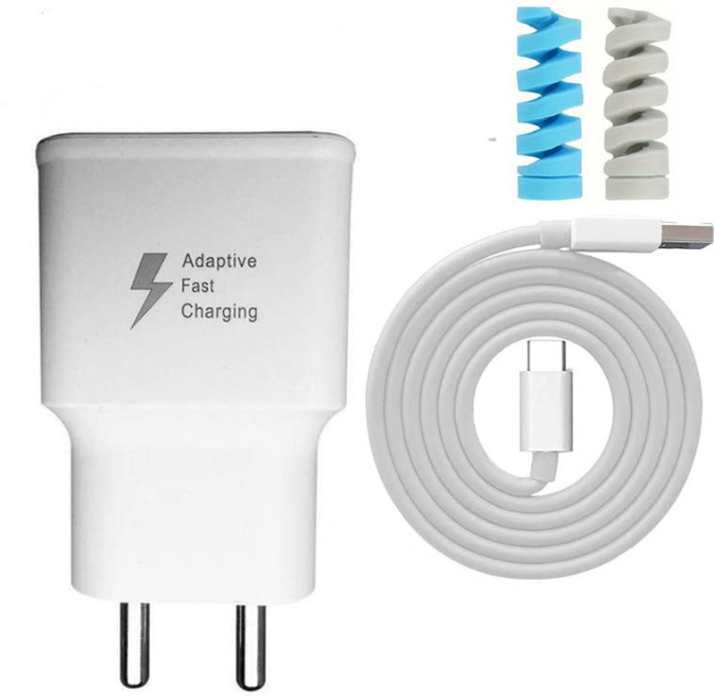 UrCart Wall Charger Accessory Combo for Sam-Sung Galaxy Tab A9 / A9 LTE / A9 Plus / A9 Plus 5G / S9 FE 5G / S9(White)