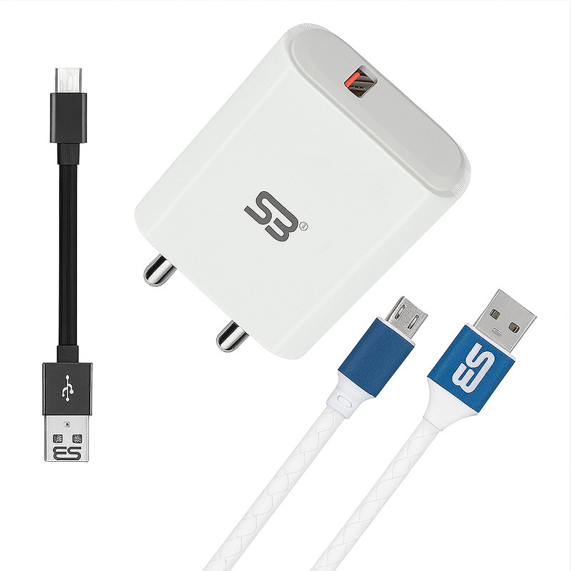 shopbucket Wall Charger Accessory Combo for OPPO A12, OPPO A5s, OPPO F11 Pro, OPPO A1K, OPPO A11K, Oppo A15S, OPPO A31 2020.(White, Blue, Black)