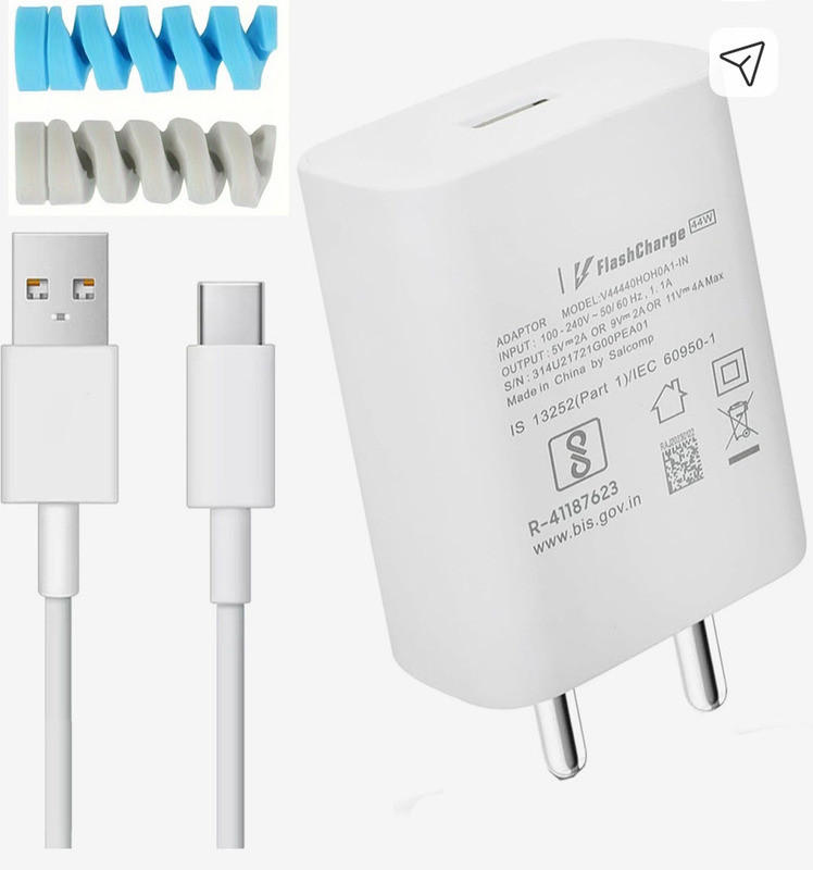UrCart Wall Charger Accessory Combo for 80W OPP-O F15 / F 15, OPP-O A8 / A 8, OPP-O F15s / F 15 s, OPP-O Find X2 Pro(White)