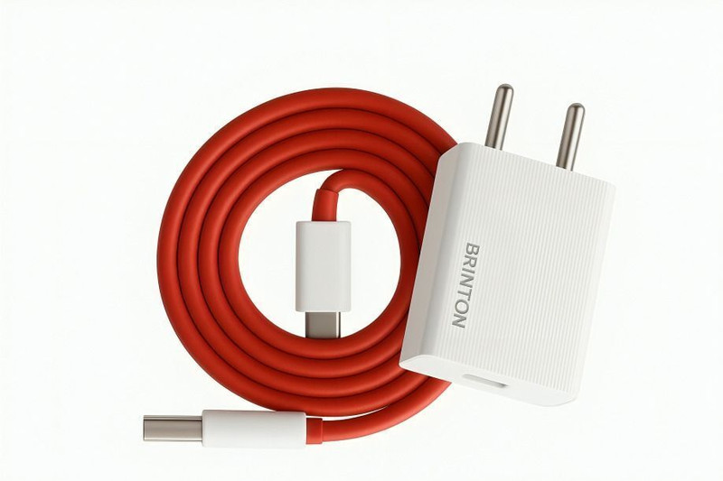 Sulania Wall Charger Accessory Combo for 85W Charger Adapter with Type-C Charging Cable, Compatible All Smartphones(White, Red)