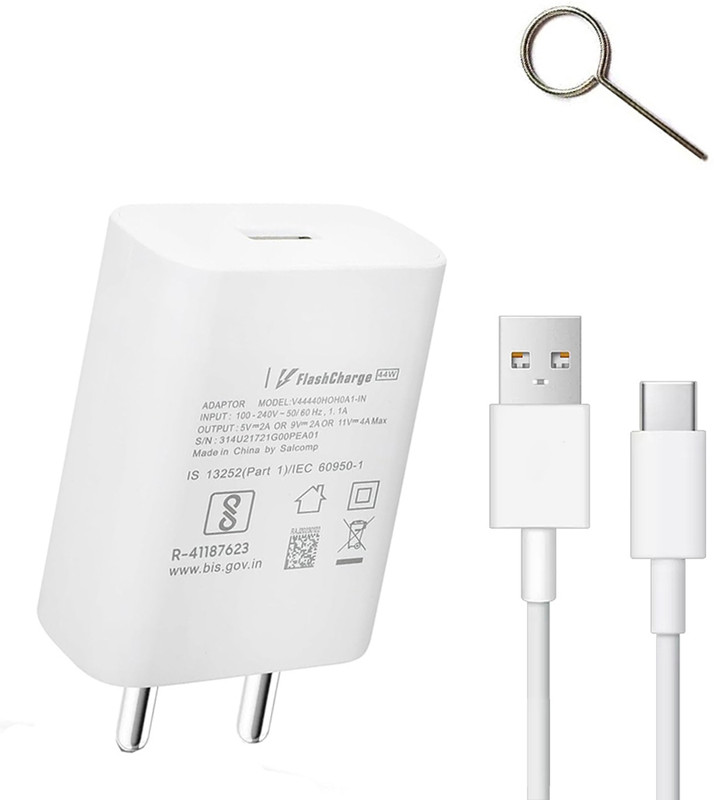 EYNK Wall Charger Accessory Combo for Vivo T1 5g/T1 Pro 5g/T1x/T2 5g/T2x 5g/V20/V21 5g/V21e/V23/X60/T3x/T2(White)