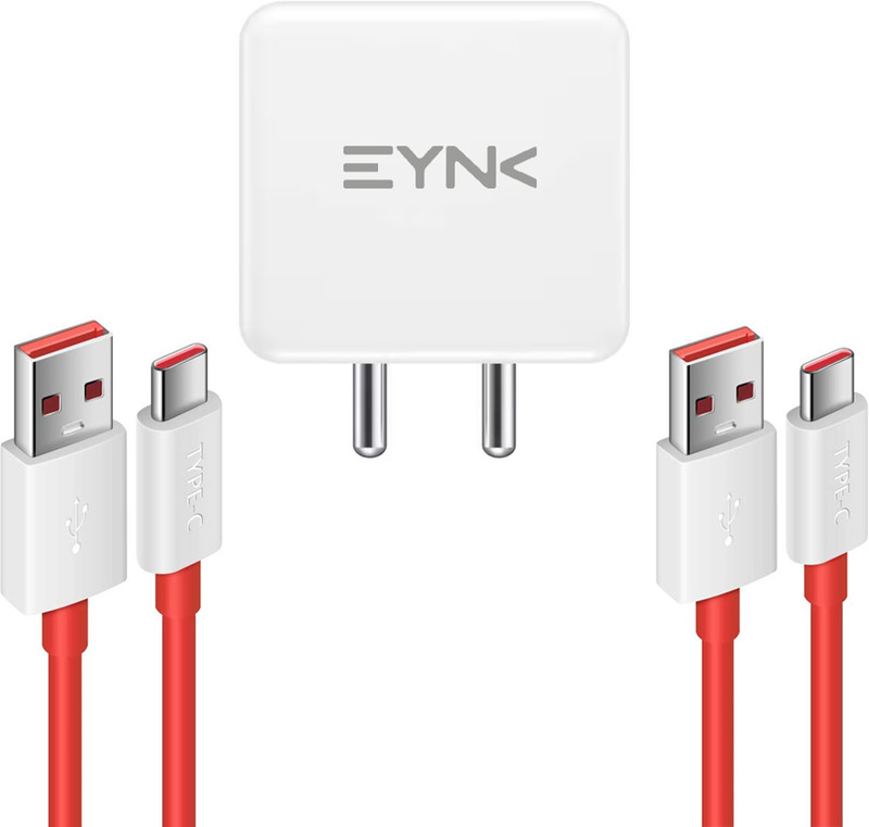 EYNK Wall Charger Accessory Combo for for all 65W Mobile Phones OPPO/ VIVO/ Oneplus/ Samsung/ POCO/Realme/ MI/Xiaomi(White, Red)