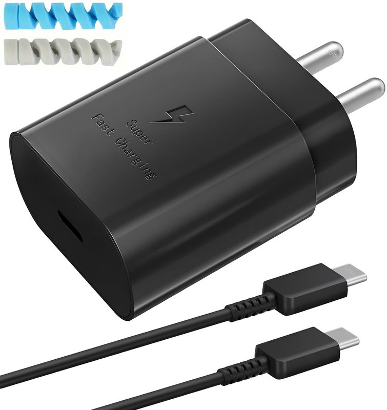 ShopsYes Wall Charger Accessory Combo for 45W Sam-Sung Galaxy A36 5G / A 36 Quick Dash Flash Super Vooc(White)