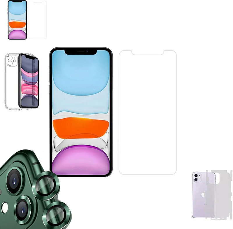TELESHIELD Cover Accessory Combo for APPLE IPHONE 12 MINI BACK COVER|CD RING|BORDERLESS TEMPERED|BACK MEMBRANE(TRANSPARENT)